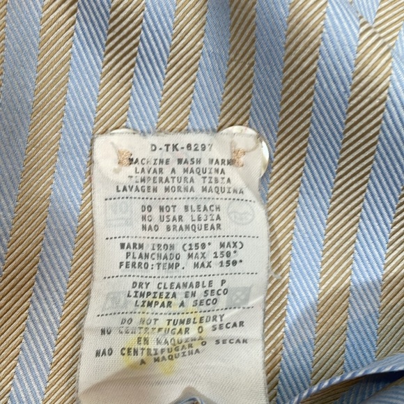 Ermenegildo Zenga Button Down Shirt Size XXL Light Blue Tan Stripe EUC - Picture 9 of 11